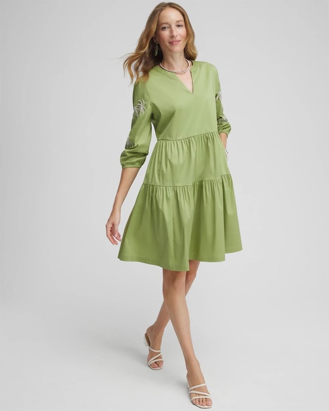 Poplin Embellished Dress